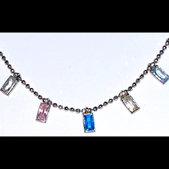 New Mia Fiore Dyadema Italy Sterling Silver Multi Crystal Bead Necklace - Picture 2 of 16